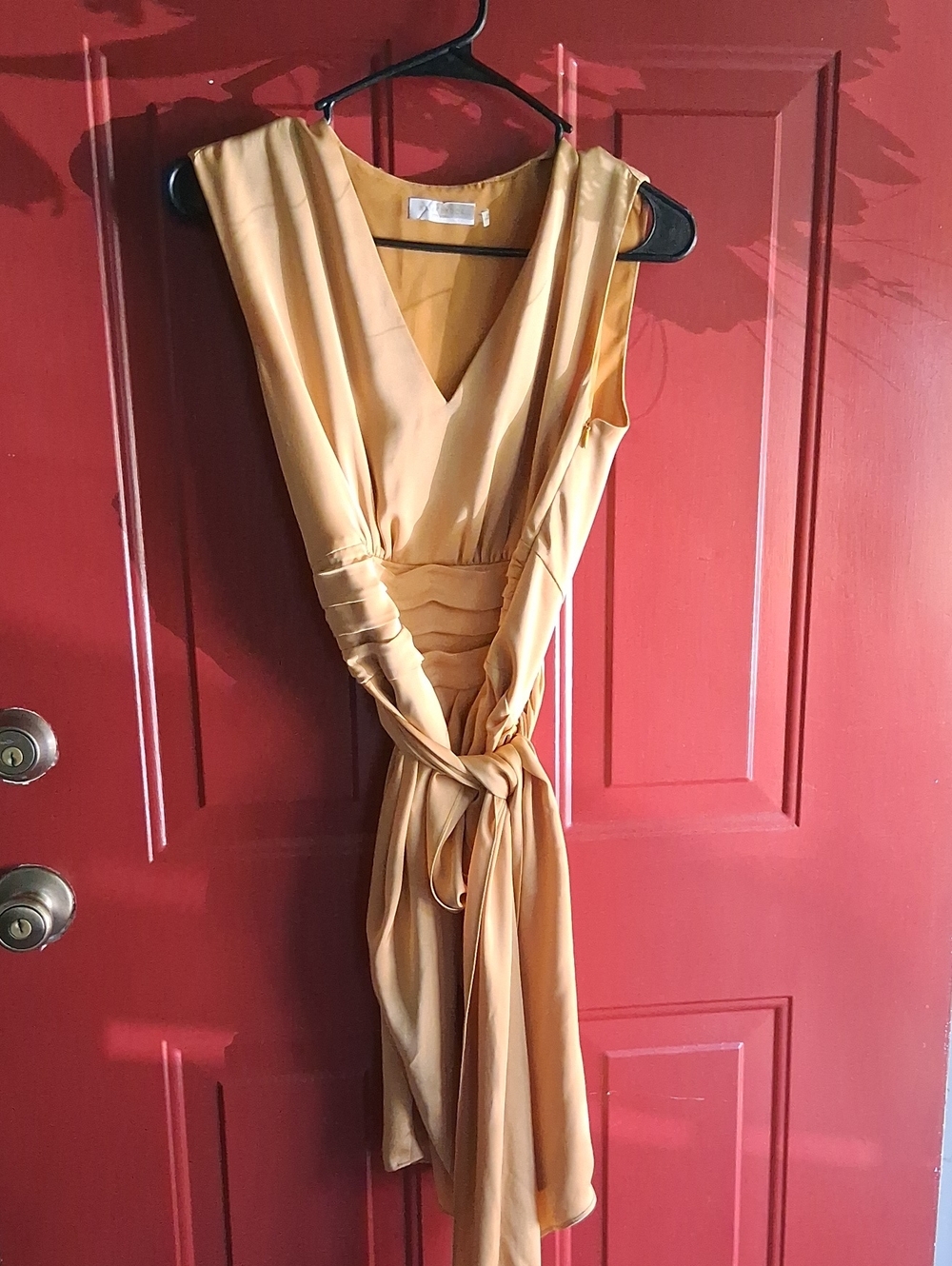 Ramy Brook Sleeveless V-Neck Wrap Dress in Mustard